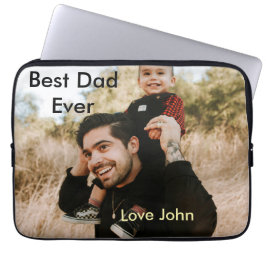 Funda Para Portátil Best dad ever father's dad gift photo name simple 