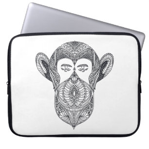 Funda Para Portátil Bestia salvaje del Doodle del bosque