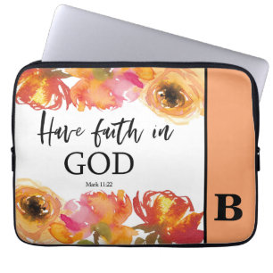 Funda Para Portátil Biblia Verse Monograma Manga de portátil