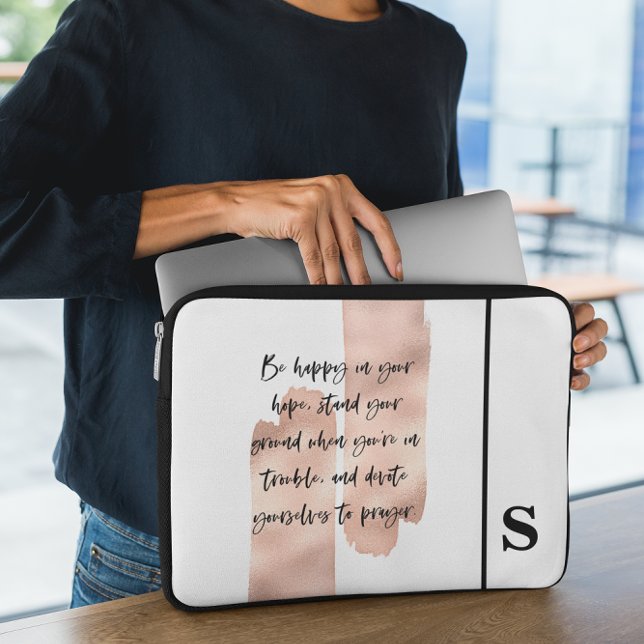 Funda Para Portátil Biblia Verse Monograma Manga de portátil (Subido por el creador)