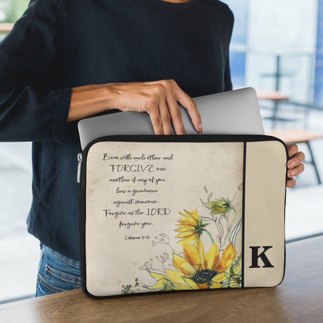 Funda Para Portátil Biblia Verse Monograma Manga de portátil (Subido por el creador)