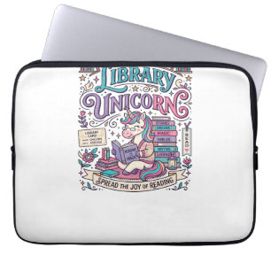 Funda Para Portátil Biblioteca de Unicornios Arte de POD Colorido de U