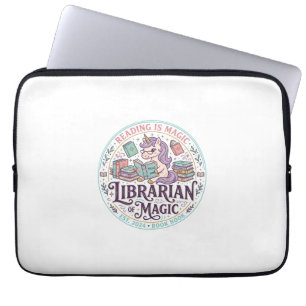 Funda Para Portátil Bibliotecario Unicornio de Magia Gráfico de Produc