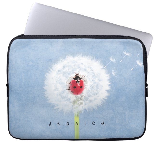 Funda Para Portátil Bicho de cola en la naturaleza de Dandelion (Frente)