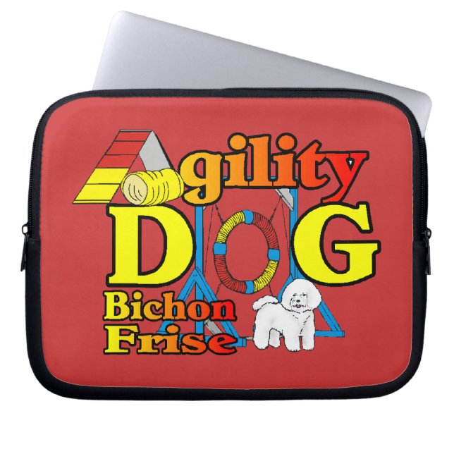 Funda Para Portátil Bichon Frise Agility (Frente)