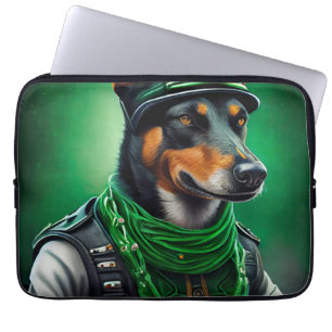 Funda Para Portátil Bicicleta australiana Kelpie conduciendo San Patri