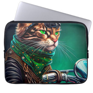 Funda Para Portátil Bicicleta de manejo de gato bengalí Día de San Pat