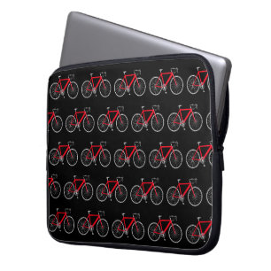 Funda Para Portátil Bicicleta Roja Sobre Negro