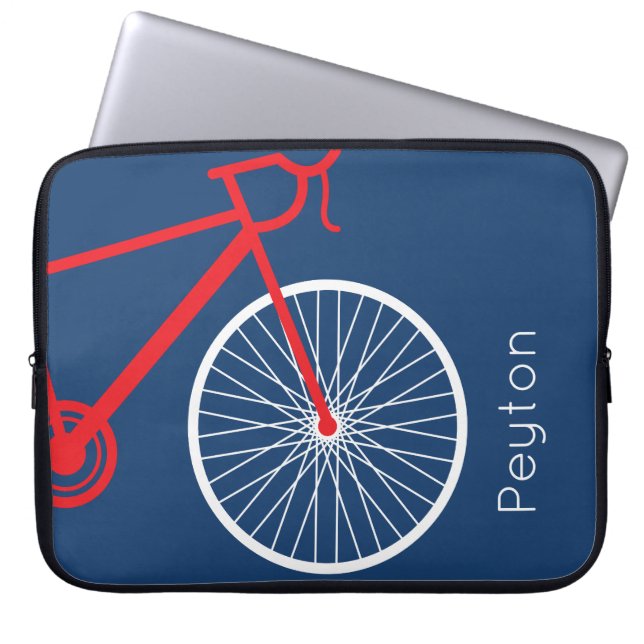 Funda Para Portátil Bicicleta roja y blanca (Frente)