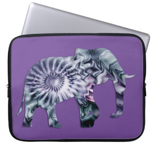 Funda Para Portátil Bienestar animal - Elephant Silhouette Fractal 2