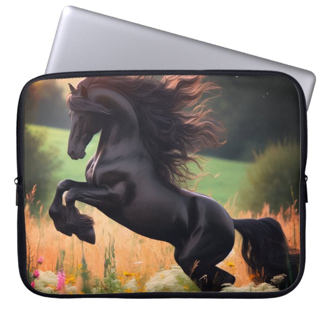 Funda Para Portátil Big Black Stallion on an Electronics Bag (Frente)