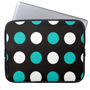 Funda Para Portátil Big Polka Dot Black White Purple