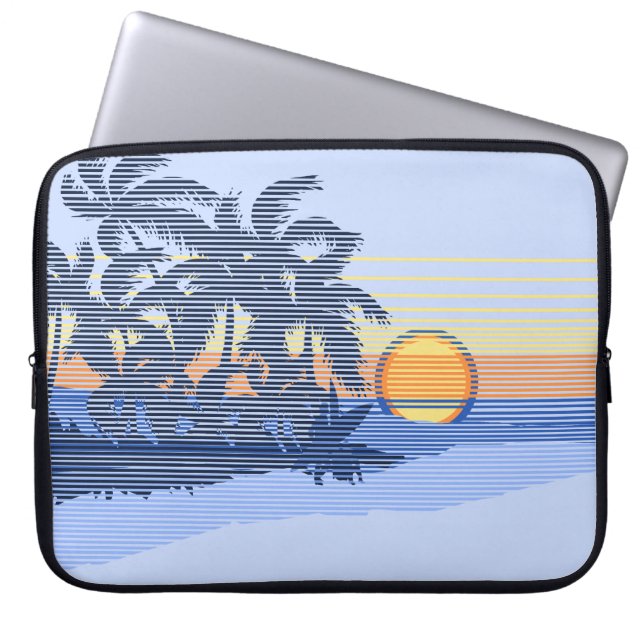 Funda Para Portátil Big Sunset Hawaiano Neoprene Wetsuit (Frente)