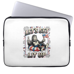 Funda Para Portátil Bigfoot Divertido Vamos a Encendernos Patriótico