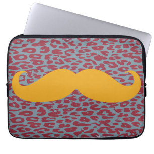 Funda Para Portátil Bigote anaranjado divertido