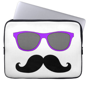 Funda Para Portátil Bigote divertido, manga púrpura del ordenador