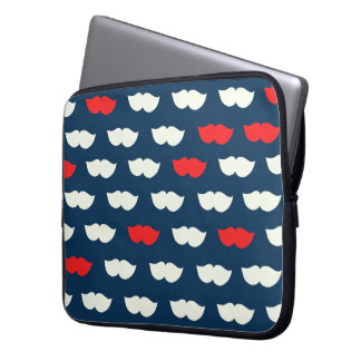 Funda Para Portátil Bigotes blancos rojos del vintage del patriota