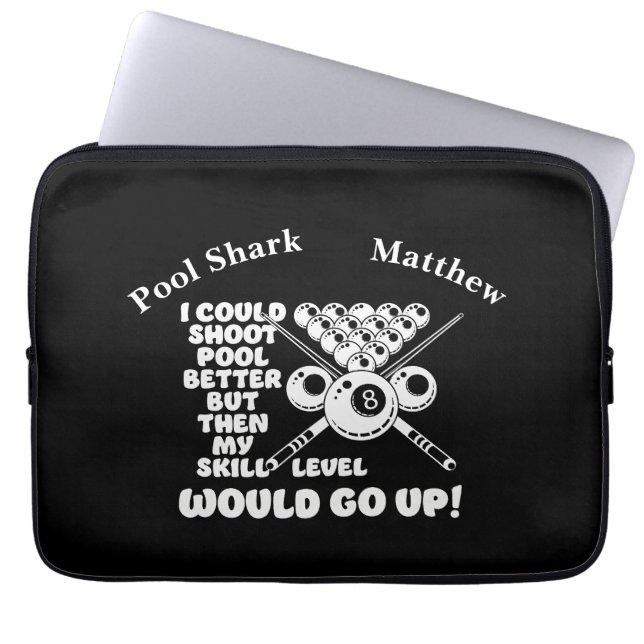 Funda Para Portátil Billiards Dice sobre el nivel de habilidades y la  (Frente)