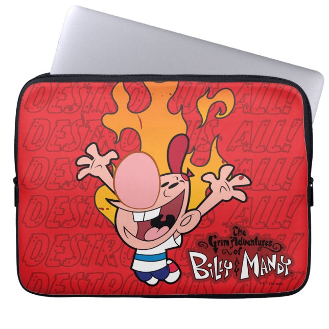 Funda Para Portátil Billy & Mandy - Destruyan A Todos (Frente)