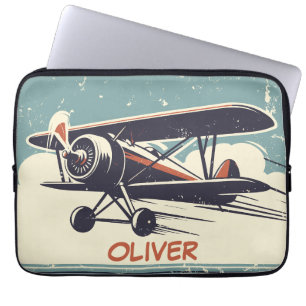 Funda Para Portátil Biplano Vintage Personalizado