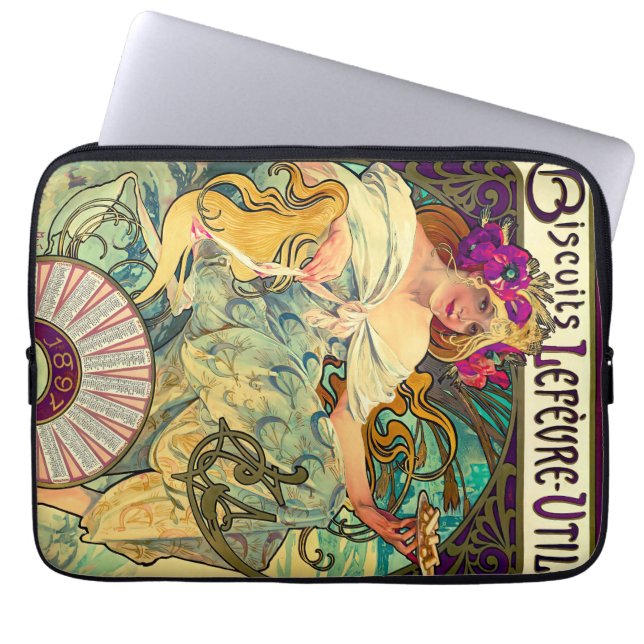 Funda Para Portátil Biscuits Lefevre-Utile de Alphonse Mucha (1896) (Frente)