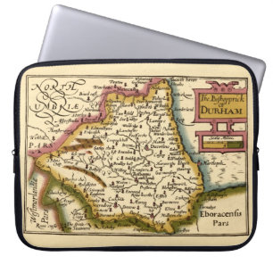 Funda Para Portátil Bishopprick del Mapa Antiguo del Condado de Durham