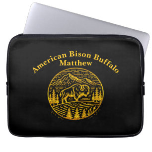 Funda Para Portátil Bison al atardecer en paisaje montañoso