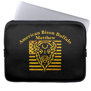 Funda Para Portátil Bison con fondo de bandera estadounidense