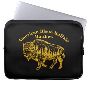 Funda Para Portátil Bison en un Ilustracion forestal