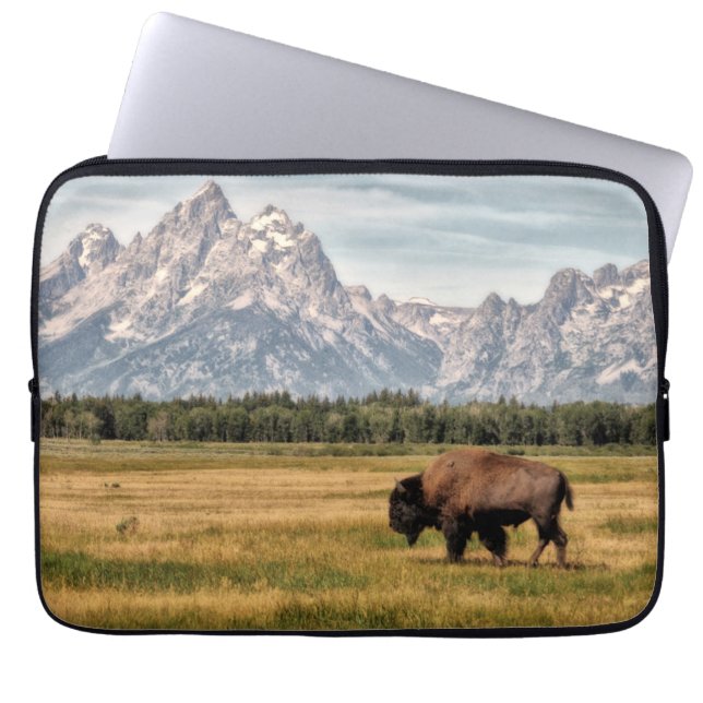 Funda Para Portátil Bisonte en el Tetons (Frente)