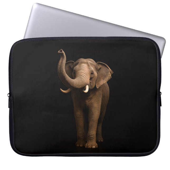 Funda para portátil Black 4 Luxe, Elefante Poderos (Frente)
