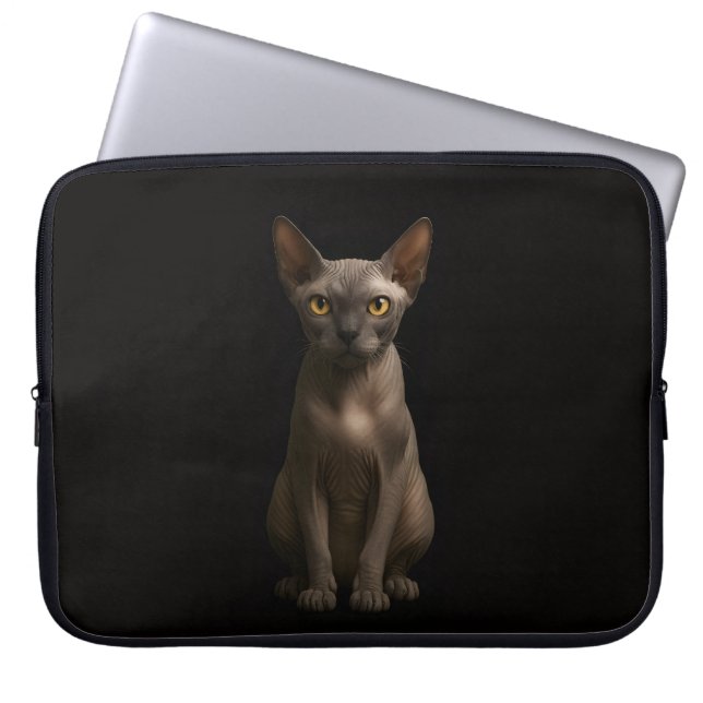 Funda para portátil Black 4 Luxe, gato Sphynx (Frente)