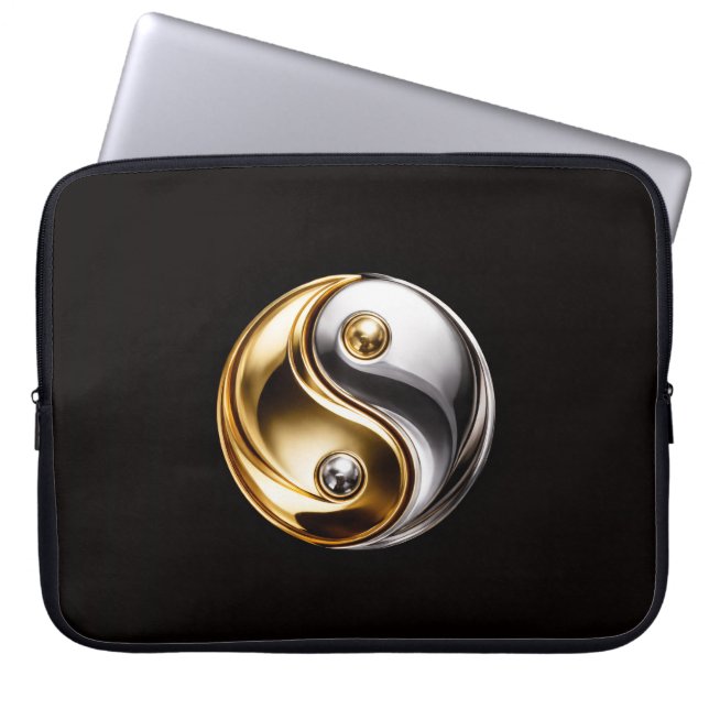 Funda para portátil Black 4 Luxe, Harmony Yin Yang (Frente)
