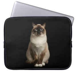 Funda Para Portátil Black 4 Luxe Laptop Sleeve, Birmanese Cat