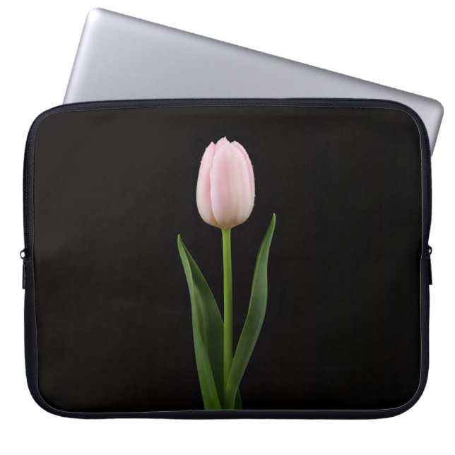 Funda Para Portátil Black 4 Luxe Laptop Sleeve, Blush Pink Tulip (Frente)