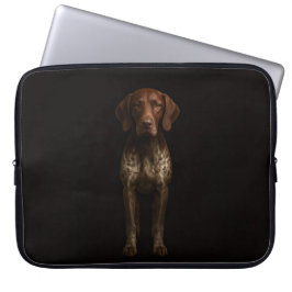 Funda Para Portátil Black 4 Luxe Laptop Sleeve, German Pointer Dog