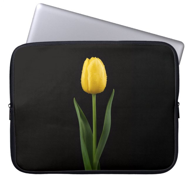 Funda Para Portátil Black 4 Luxe Laptop Sleeve, Golden Yellow Tulip (Frente)