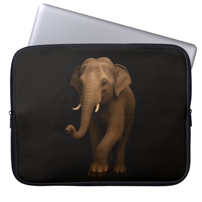 Funda Para Portátil Black 4 Luxe Laptop Sleeve, Indian Elephant (Frente)