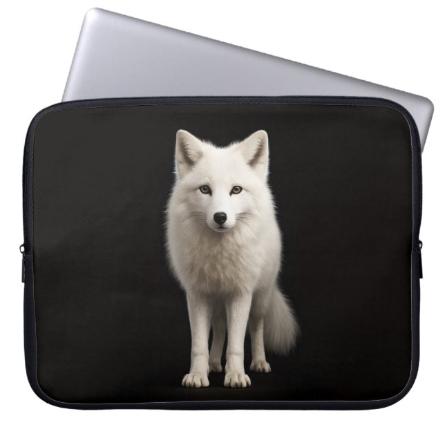 Funda Para Portátil Black 4 Luxe Laptop Sleeve, Ivory Arctic Fox (Frente)