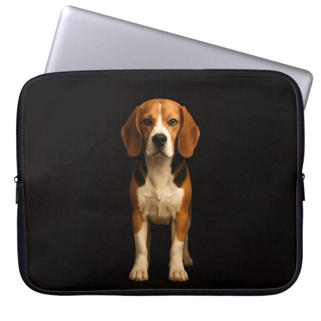 Funda Para Portátil Black 4 Luxe Laptop Sleeve, Kind Beagle (Frente)