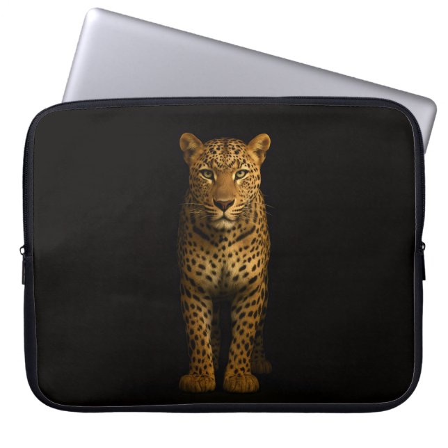 Funda Para Portátil Black 4 Luxe Laptop Sleeve, Majestic Leopard (Frente)
