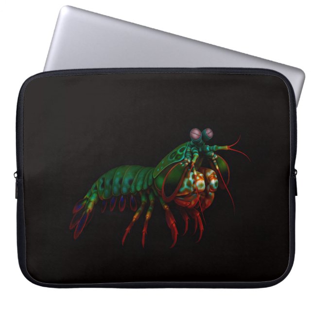 Funda Para Portátil Black 4 Luxe Laptop Sleeve, Mantis Shrimp (Frente)