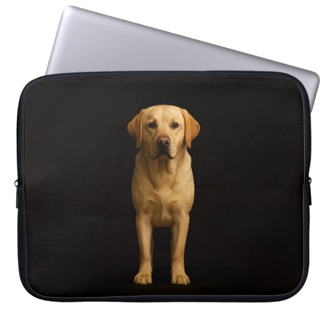 Funda Para Portátil Black 4 Luxe Laptop Sleeve, Minimalist Labrador (Frente)