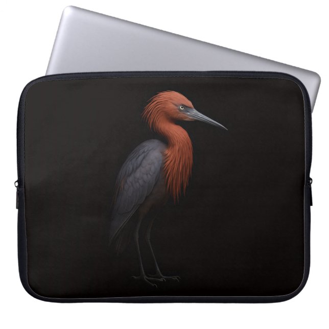 Funda Para Portátil Black 4 Luxe Laptop Sleeve, Reddish Egret (Frente)