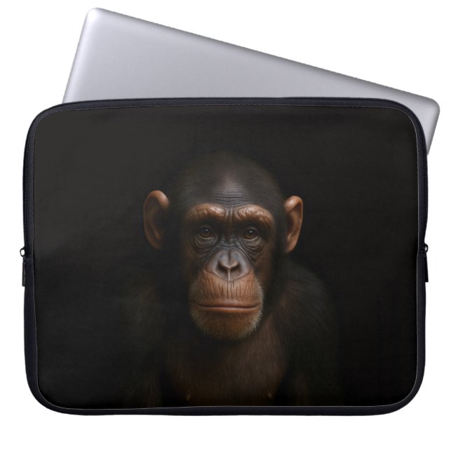 Funda Para Portátil Black 4 Luxe Laptop Sleeve, Serene Chimpanzee (Frente)