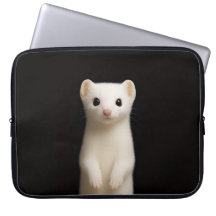 Black 4 Luxe Laptop Sleeve, Stylish Ermine