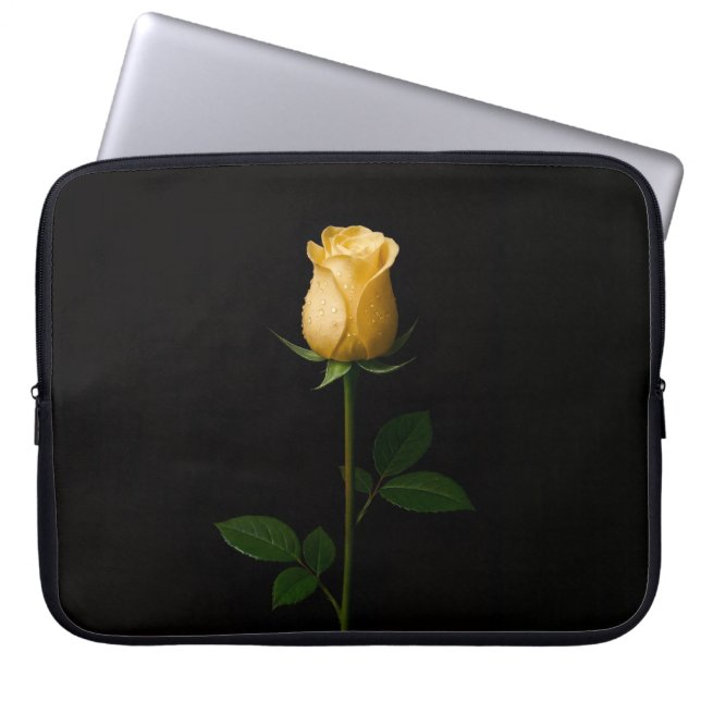 Funda Para Portátil Black 4 Luxe Laptop Sleeve, Sunlit Yellow Rose (Frente)
