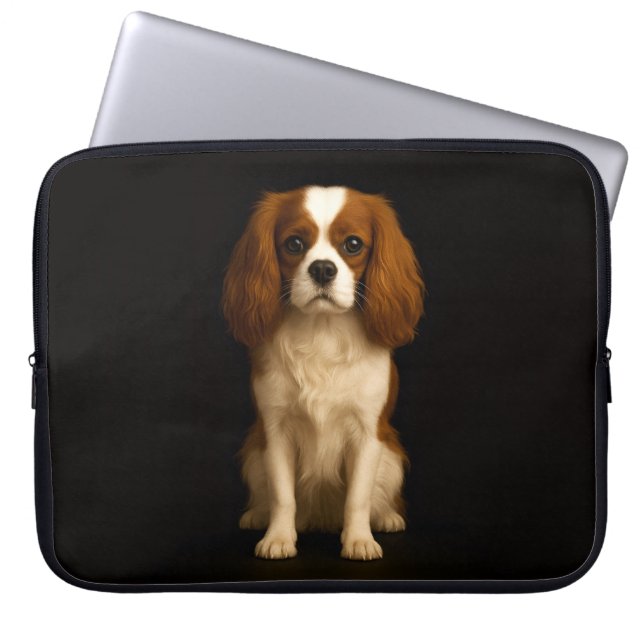 Funda Para Portátil Black 4 Luxe Laptop Sleeve, Sweet Cavalier Spaniel (Frente)