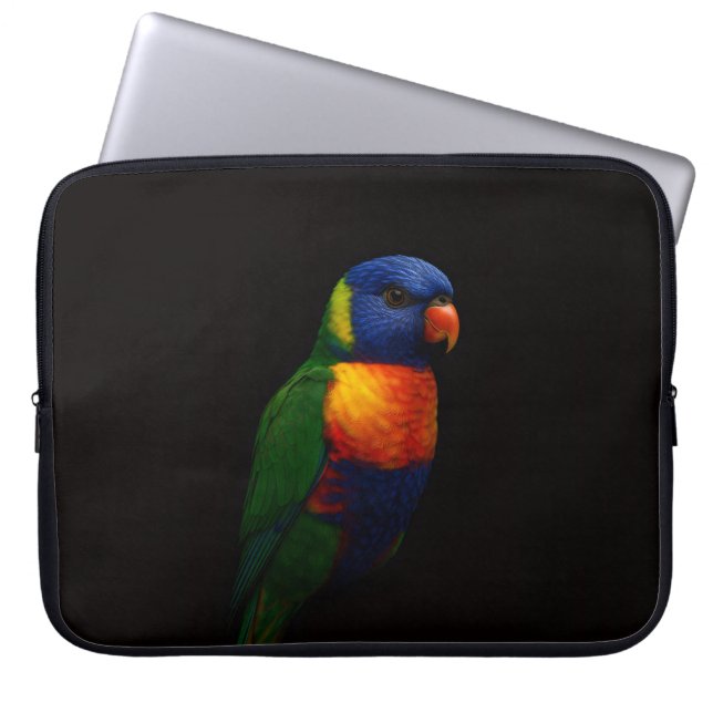 Funda para portátil Black 4 Luxe, Lorikeet Arcoíri (Frente)