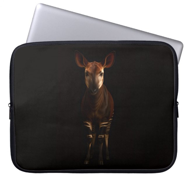 Funda para portátil Black 4 Luxe, Okapi del bosque (Frente)